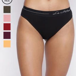 La Intimo Multicolored Comfort Fit Panties - Pack Of 6-image-74