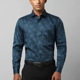 Allen Solly Blue Cotton Slim Fit Printed Shirt image 1