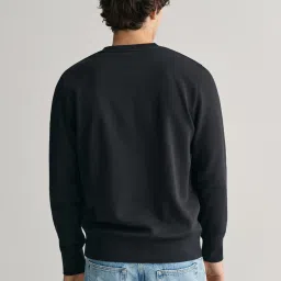 Gant Men Black Round Neck Full Sleeves Sweatshirt image 2
