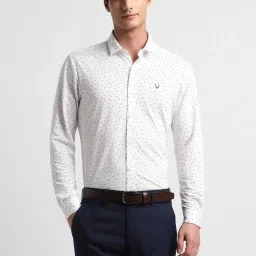 Allen Solly White Slim Fit Printed Shirt image 1