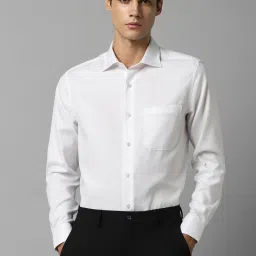 Louis Philippe Permapress White Cotton Regular Fit Texture Shirt image 1