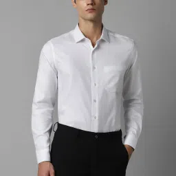 Louis Philippe Permapress White Cotton Slim Fit Shirt image 1