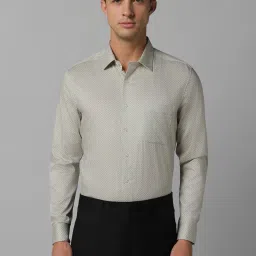 Louis Philippe Green Cotton Slim Fit Printed Shirt image 1