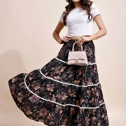 STARWORD Tiered Flared Maxi Skirt image 2