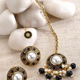 Karatcart Gold-Tone Plated Black Set for Women-image-11