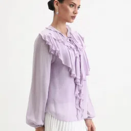 RAREISM Purple Regular Fit Solid Top image 2