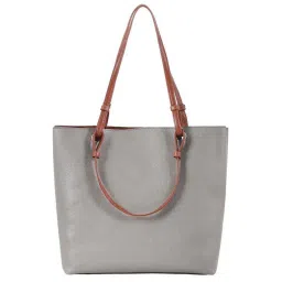 Toteteca Grey Solid Medium Tote Handbag image 1