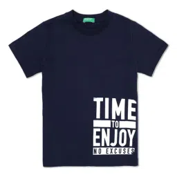 United Colors of Benetton Kids Navy Graphic Print T-Shirt-picture-26