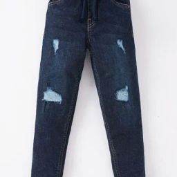 Ed-a-Mamma Kids Blue Cotton Distressed Jeans-picture-14