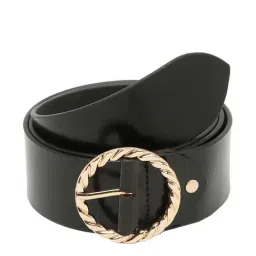 Teakwood Leathers Black Leather Waist Belt for Women-image-2