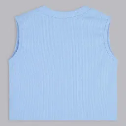 Bolly Lounge Girls Turquoise Cotton Regular Fit Crop Top image 2