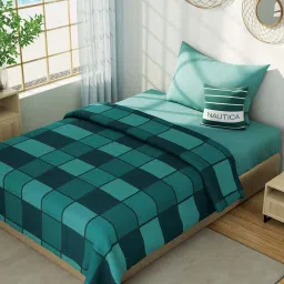 NAUTICA Hampton Green Satin Cotton 210 TC Single Dohar image 1