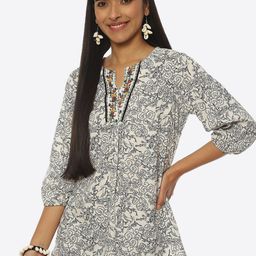 Rangriti Floral Print Tie-Up Neck Top-picture-22