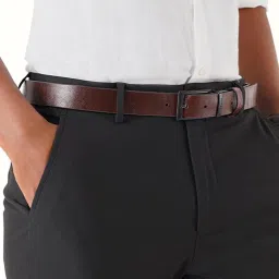 Hidesign Red PAROS PIERO 02 Textured Casual Belt image 2