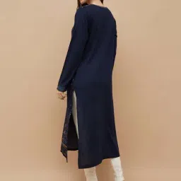 Melange By Lifestyle Navy Regular Fit Printed Kurta image 2