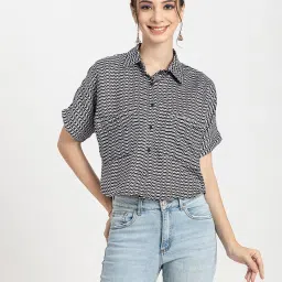 Moomaya Black & White Printed Shirt image 1