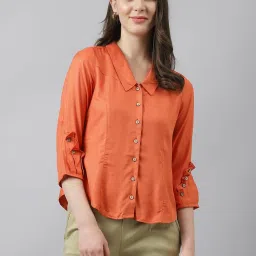 Latin Quarters Orange Regular Fit Shirt image 1