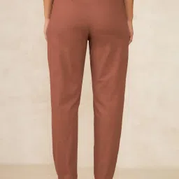 VIRGIO Brown Regular Fit Solid Pants image 2