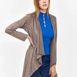 Cover Story Light Grey Polyester Solid Shrugs and cardigans image 2