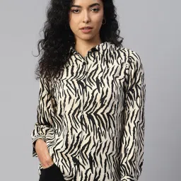 Melon by PlusS Beige & Black Printed Shirt image 1