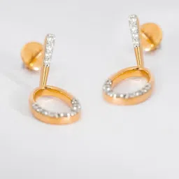 P.N.Gadgil Jewellers 14k Yellow Gold Eyeconic Charm Diamond Drop Earrings image 1