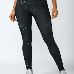 Reebok Black Printed Sports Tights image 1