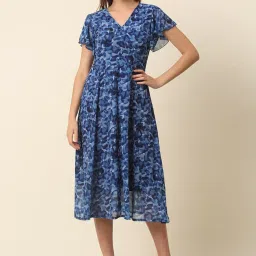 Melon by PlusS Blue Floral Print Midi Dress image 1