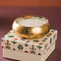 Fabindia Home Core Gold Metal Candle-image-59