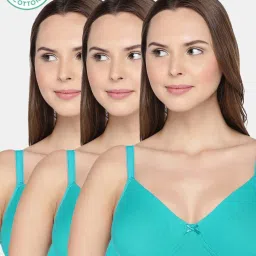 Inner Sense Green Cotton Seamless Bra - Pack Of 3 image 1