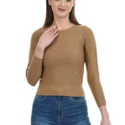 Cloak & Decker by Monte Carlo Brown Embellished Pullover image 1