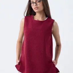 LOV by Westside Burgundy Solid Top-image-94