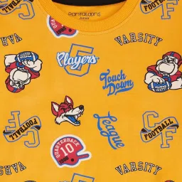 Pantaloons Junior Boys Banana Cream Cotton Printed Full Sleeves Sweatshirts & Hoodies image 2