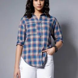 High Star Multicolor Check Oversized Shirt image 1