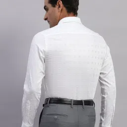 Monte Carlo White Cotton Regular Fit Checks Shirt image 2