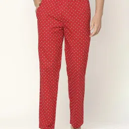 UnderJeans by Spykar Red Printed Nightwear Pyjamas image 1