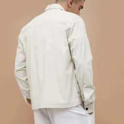 Forca By Lifestyle Beige Cotton Regular Fit Shirt image 2