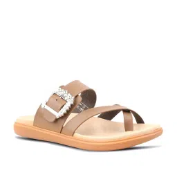 MediFeet Women's Orthopedic Beige Toe Ring Sandals image 2