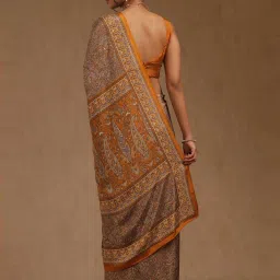 Soch Mustard Printed Saree With Unstitched Blouse image 2