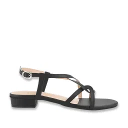 Shoetopia Kids Black Cross Strap Sandals image 2