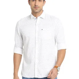 Turtle White Cotton Slim Fit Printed Shirt image 1