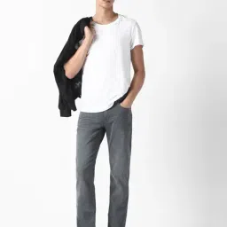 Van Heusen Grey Cotton Slim Fit Jeans image 5