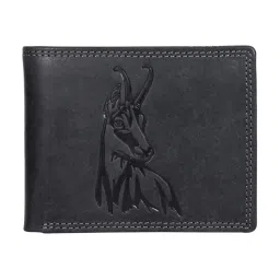 SASSORA Black ARLO Textured Small Leather Bi-Fold Wallet image 2