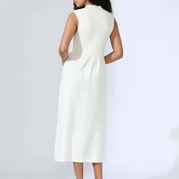 Showoffff Off White Regular Fit Dress image 2