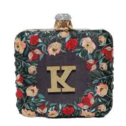 NR by Nidhi Rathi Multicolor Fabric Embellished Clutch image 2