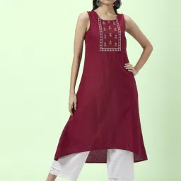 Rangmanch by Pantaloons Red High Low Kurta image 1