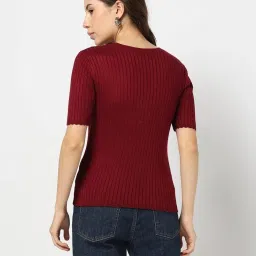 GAP Red Slim Fit Solid Top image 2
