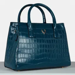 Allen Solly Blue Textured Free Size Handbag image 2