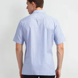 Arrow Blue Cotton Regular Fit Checks Shirt image 2