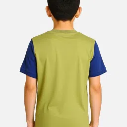 Cavio Kids Green & Blue Color Block T-Shirt image 2
