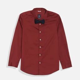 Allen Solly Junior Boys Maroon Cotton Shirt-picture-45